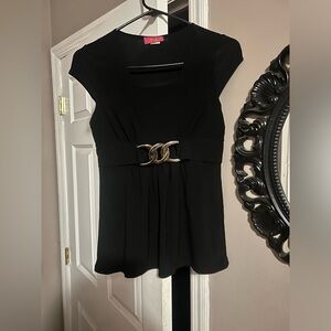 Y2K Buckle Short Sleeve Top